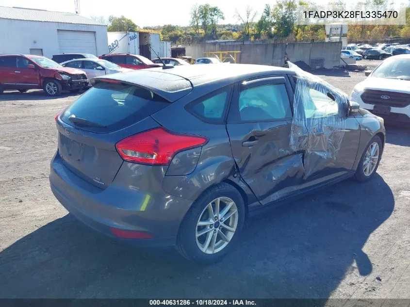 2015 Ford Focus Se VIN: 1FADP3K28FL335470 Lot: 40631286