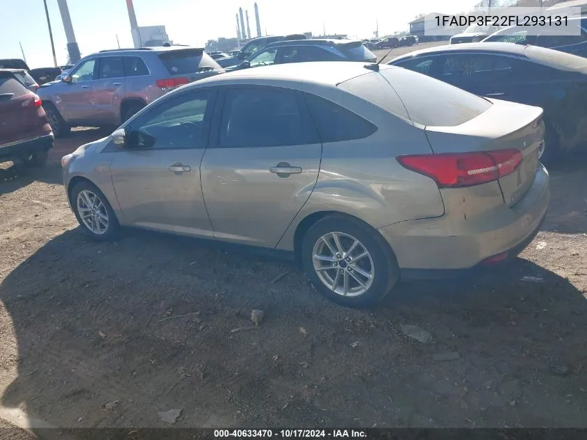 2015 Ford Focus Se VIN: 1FADP3F22FL293131 Lot: 40633470