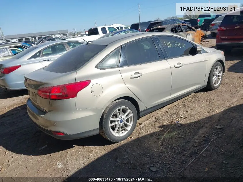 2015 Ford Focus Se VIN: 1FADP3F22FL293131 Lot: 40633470