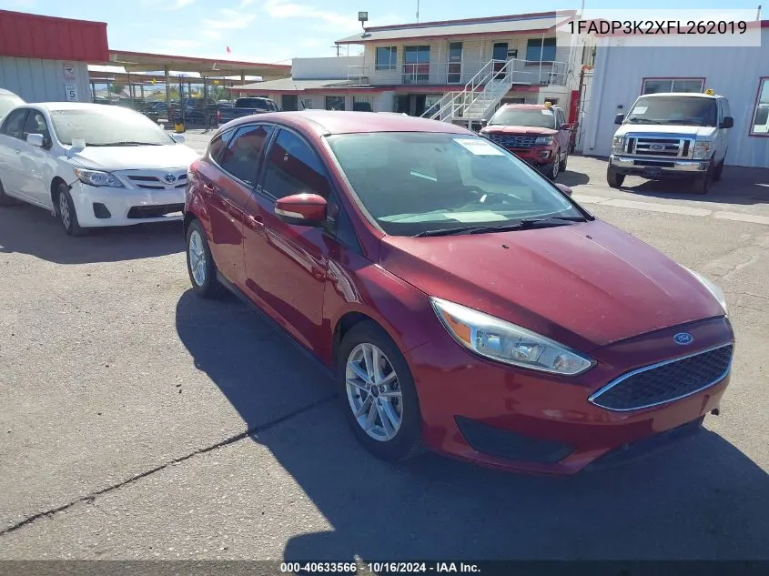 2015 Ford Focus Se VIN: 1FADP3K2XFL262019 Lot: 40633566