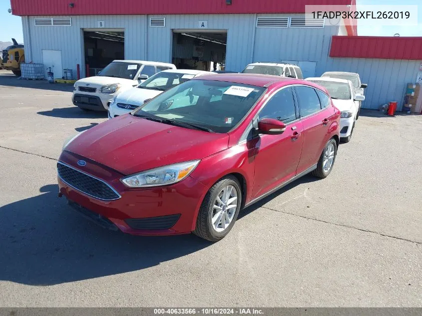 2015 Ford Focus Se VIN: 1FADP3K2XFL262019 Lot: 40633566