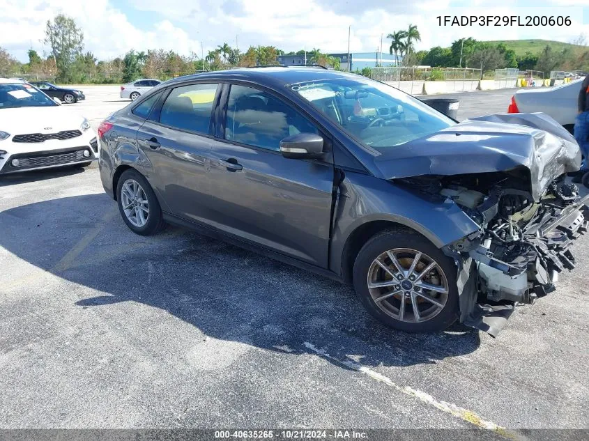 2015 Ford Focus Se VIN: 1FADP3F29FL200606 Lot: 40635265