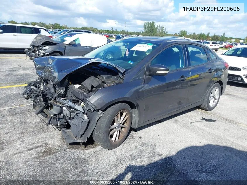 2015 Ford Focus Se VIN: 1FADP3F29FL200606 Lot: 40635265