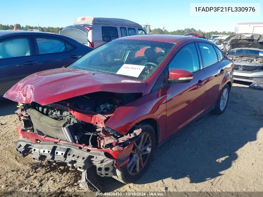 2015 Ford Focus Se VIN: 1FADP3F21FL330976 Lot: 40638433