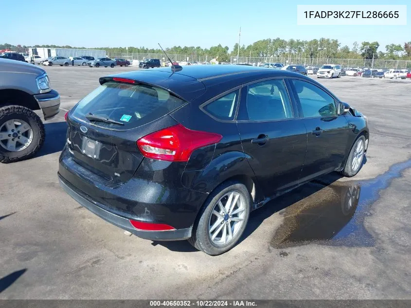 2015 Ford Focus Se VIN: 1FADP3K27FL286665 Lot: 40650352