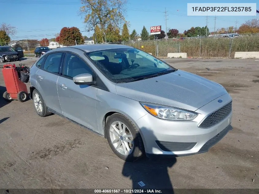 2015 Ford Focus Se VIN: 1FADP3F22FL325785 Lot: 40651567