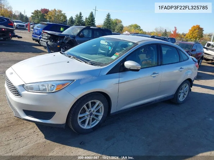 2015 Ford Focus Se VIN: 1FADP3F22FL325785 Lot: 40651567