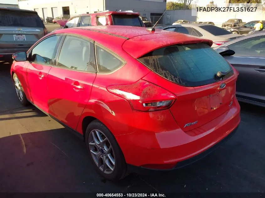 2015 Ford Focus Se VIN: 1FADP3K27FL351627 Lot: 40654553