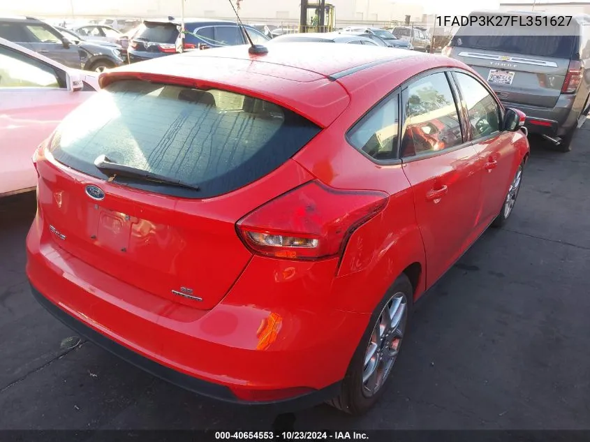 2015 Ford Focus Se VIN: 1FADP3K27FL351627 Lot: 40654553