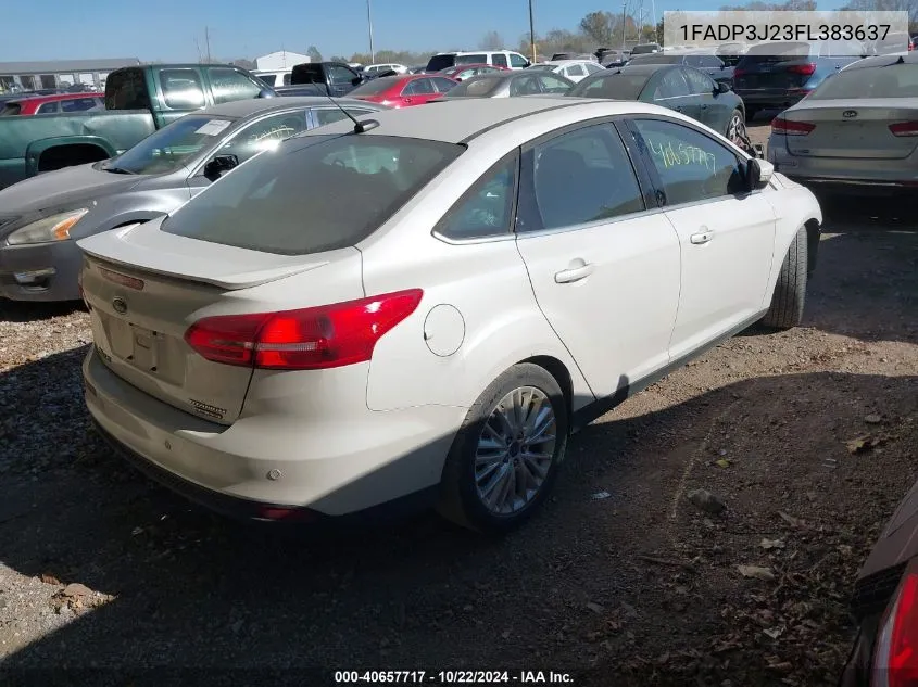 2015 Ford Focus Titanium VIN: 1FADP3J23FL383637 Lot: 40657717