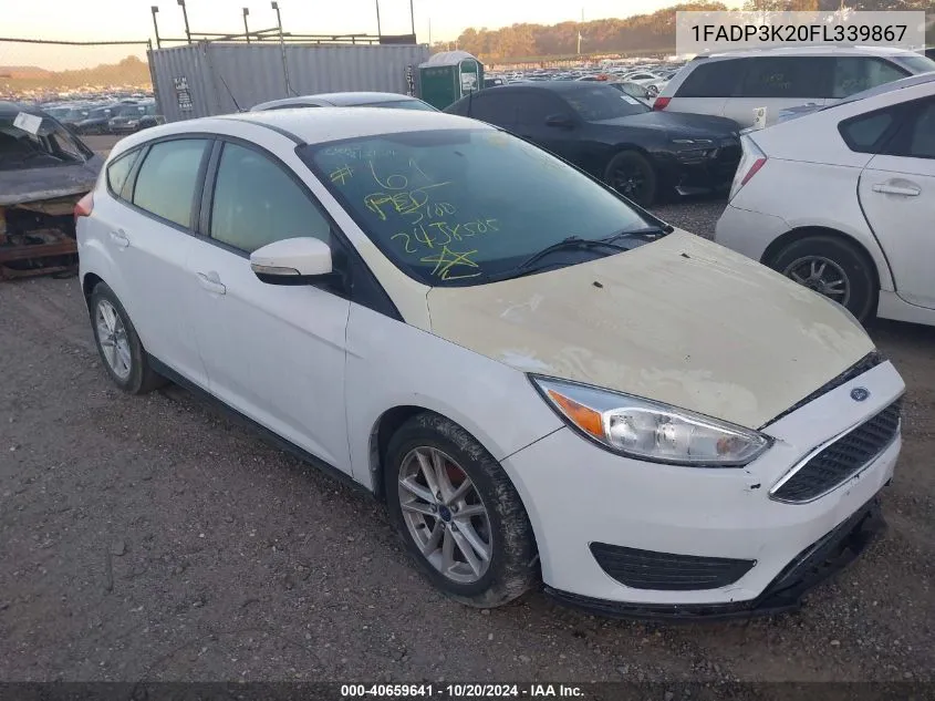 2015 Ford Focus Se VIN: 1FADP3K20FL339867 Lot: 40659641