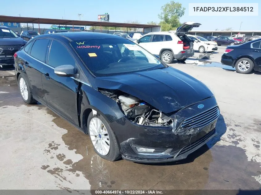 2015 Ford Focus Titanium VIN: 1FADP3J2XFL384512 Lot: 40664974