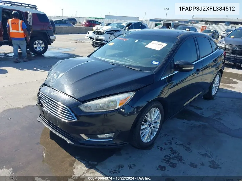 2015 Ford Focus Titanium VIN: 1FADP3J2XFL384512 Lot: 40664974