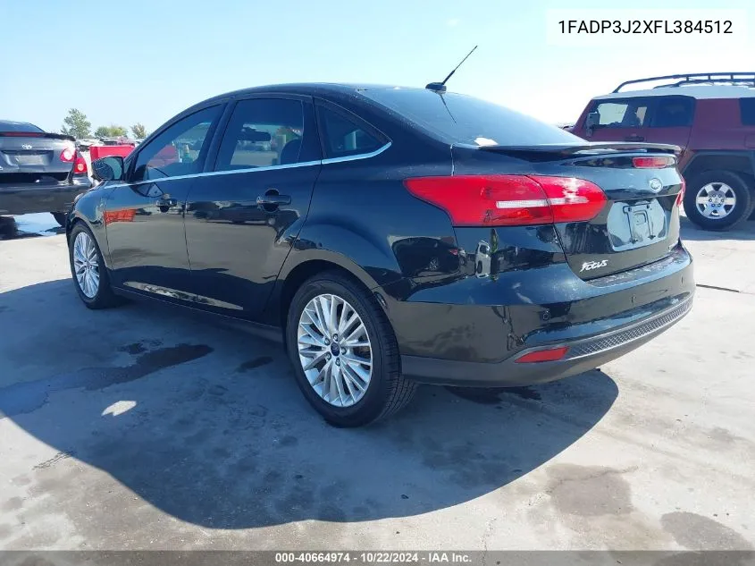 2015 Ford Focus Titanium VIN: 1FADP3J2XFL384512 Lot: 40664974