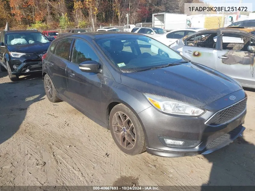 2015 Ford Focus Se VIN: 1FADP3K28FL251472 Lot: 40667693