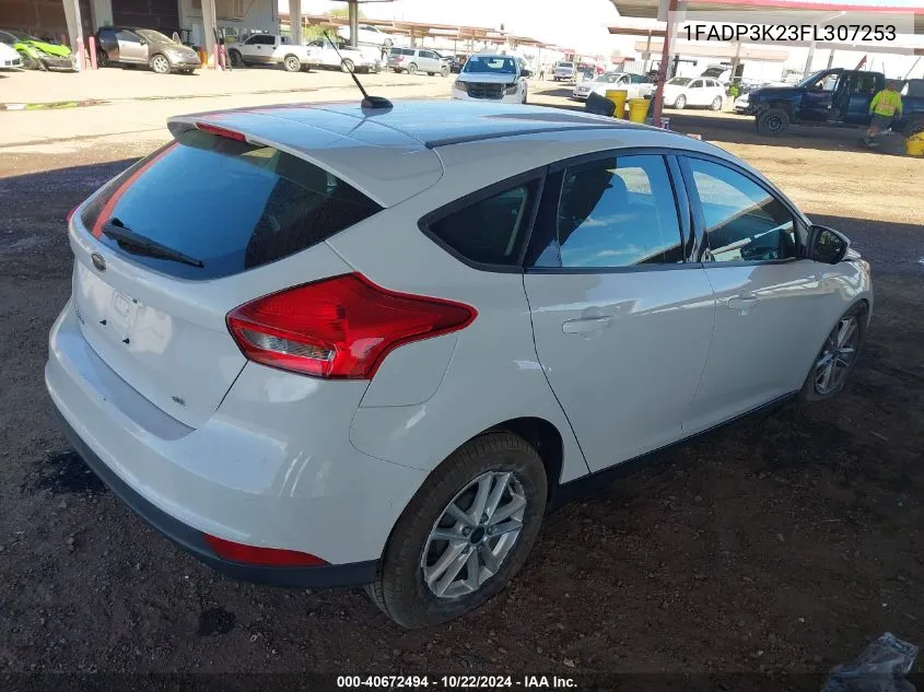 2015 Ford Focus Se VIN: 1FADP3K23FL307253 Lot: 40672494