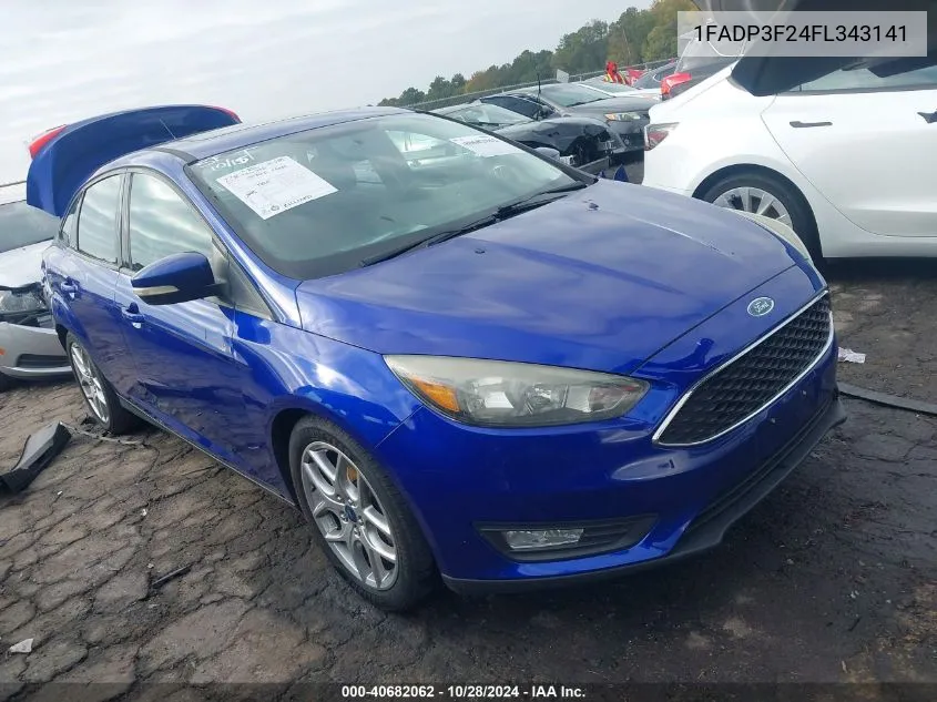 2015 Ford Focus Se VIN: 1FADP3F24FL343141 Lot: 40682062