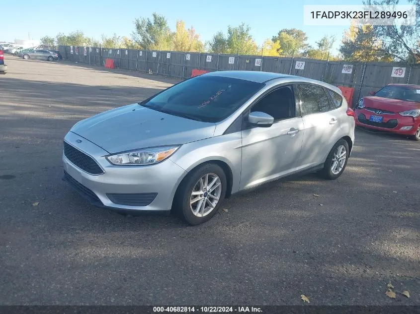 2015 Ford Focus Se VIN: 1FADP3K23FL289496 Lot: 40682814