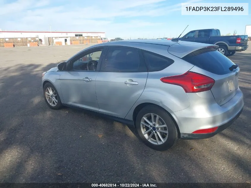 2015 Ford Focus Se VIN: 1FADP3K23FL289496 Lot: 40682814