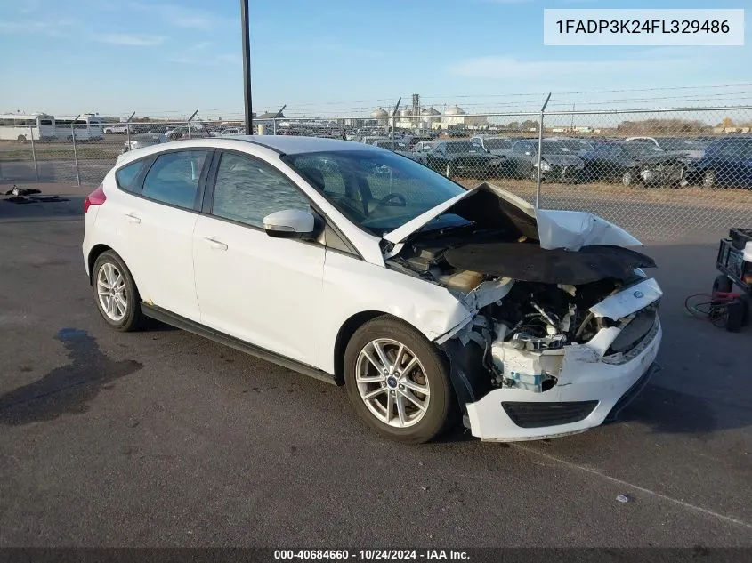 2015 Ford Focus Se VIN: 1FADP3K24FL329486 Lot: 40684660