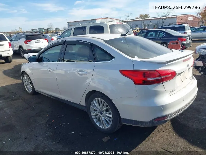 2015 Ford Focus Titanium VIN: 1FADP3J25FL299786 Lot: 40687870