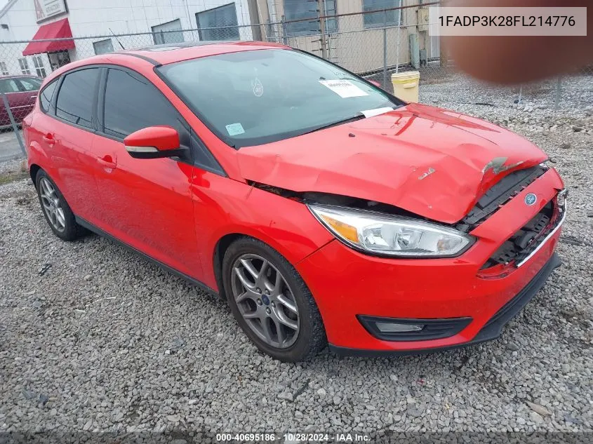 2015 Ford Focus Se VIN: 1FADP3K28FL214776 Lot: 40695186