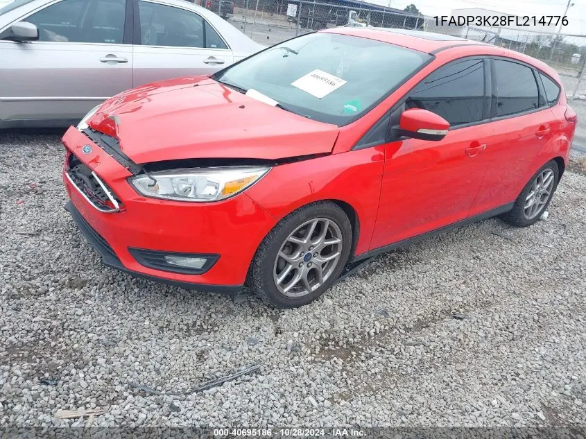 2015 Ford Focus Se VIN: 1FADP3K28FL214776 Lot: 40695186