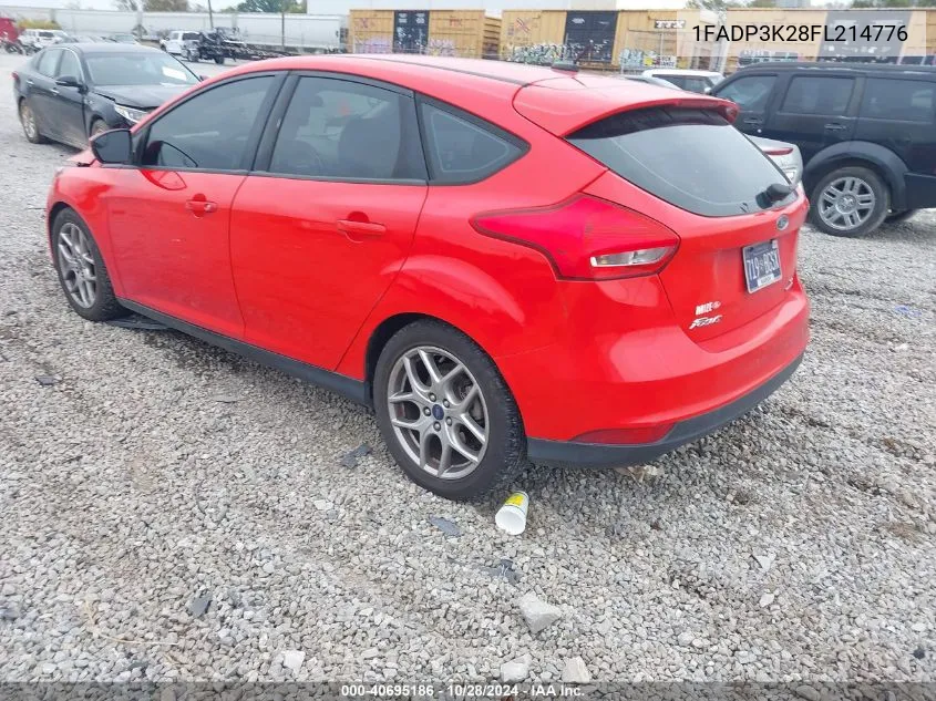 2015 Ford Focus Se VIN: 1FADP3K28FL214776 Lot: 40695186