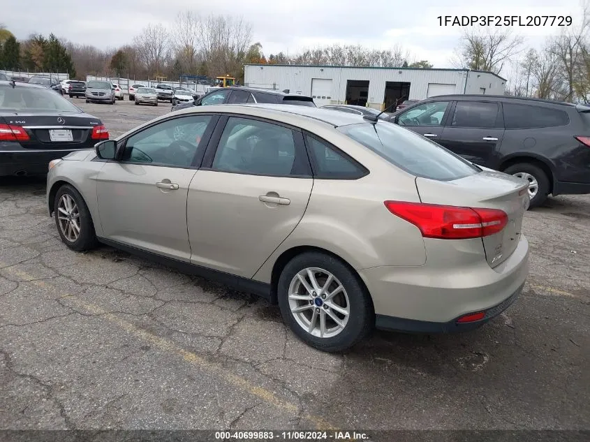 2015 Ford Focus Se VIN: 1FADP3F25FL207729 Lot: 40699883