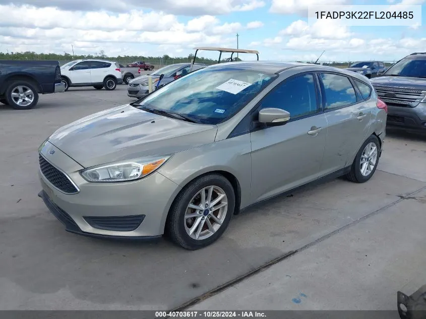 2015 Ford Focus Se VIN: 1FADP3K22FL204485 Lot: 40703617