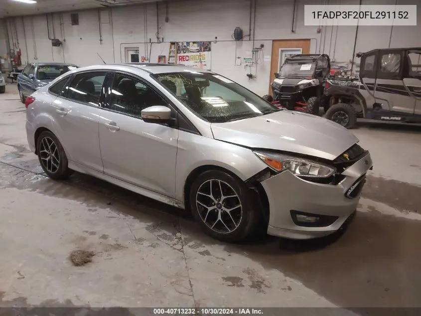 2015 Ford Focus Se VIN: 1FADP3F20FL291152 Lot: 40713232