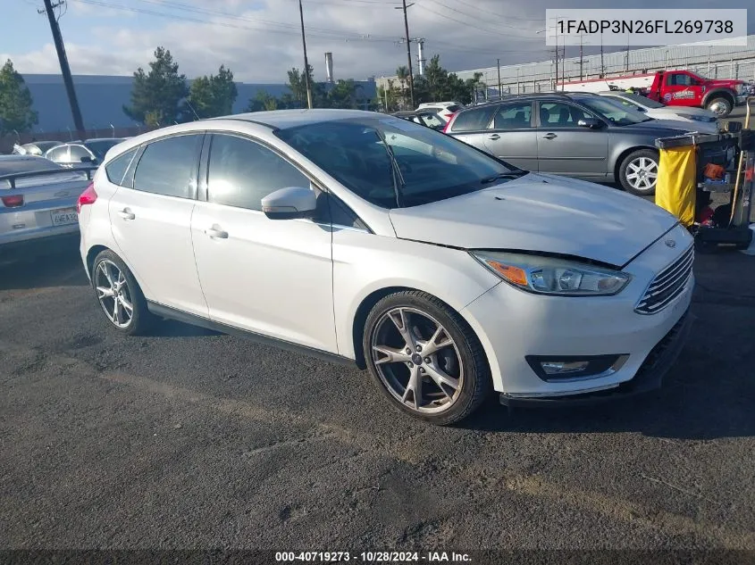 2015 Ford Focus Titanium VIN: 1FADP3N26FL269738 Lot: 40719273