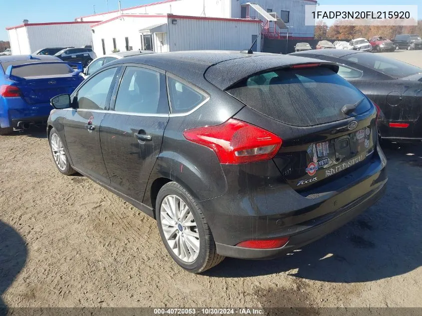 2015 Ford Focus Titanium VIN: 1FADP3N20FL215920 Lot: 40720053