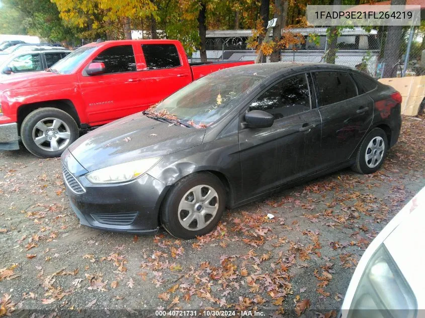 2015 Ford Focus S VIN: 1FADP3E21FL264219 Lot: 40721731