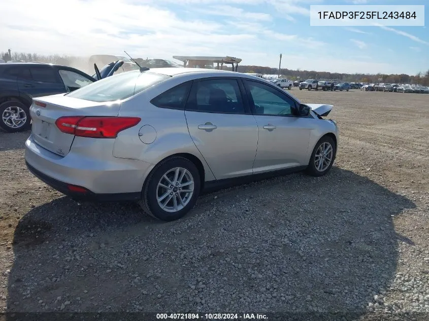 2015 Ford Focus Se VIN: 1FADP3F25FL243484 Lot: 40721894