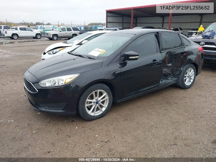 2015 Ford Focus Se VIN: 1FADP3F25FL255652 Lot: 40729895