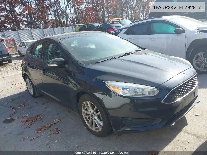 2015 Ford Focus Se VIN: 1FADP3K21FL292817 Lot: 40734316