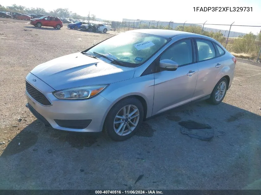 2015 Ford Focus Se VIN: 1FADP3F2XFL329731 Lot: 40740516