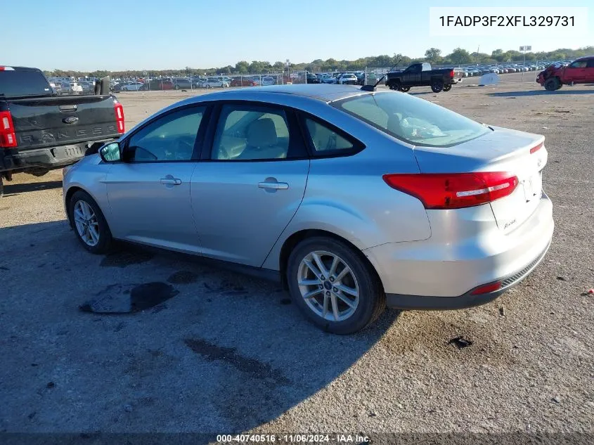 2015 Ford Focus Se VIN: 1FADP3F2XFL329731 Lot: 40740516