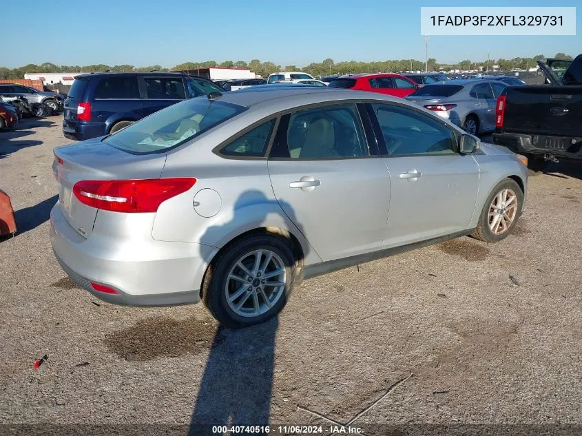 2015 Ford Focus Se VIN: 1FADP3F2XFL329731 Lot: 40740516