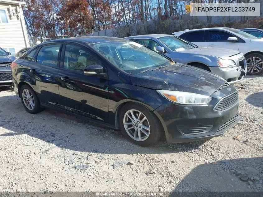 2015 Ford Focus Se VIN: 1FADP3F2XFL253749 Lot: 40740762