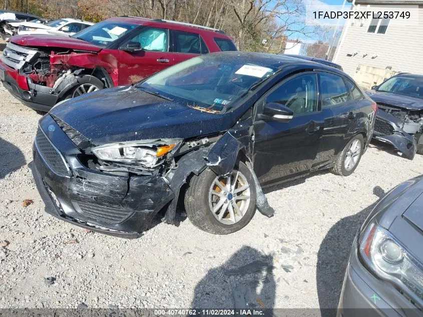 2015 Ford Focus Se VIN: 1FADP3F2XFL253749 Lot: 40740762