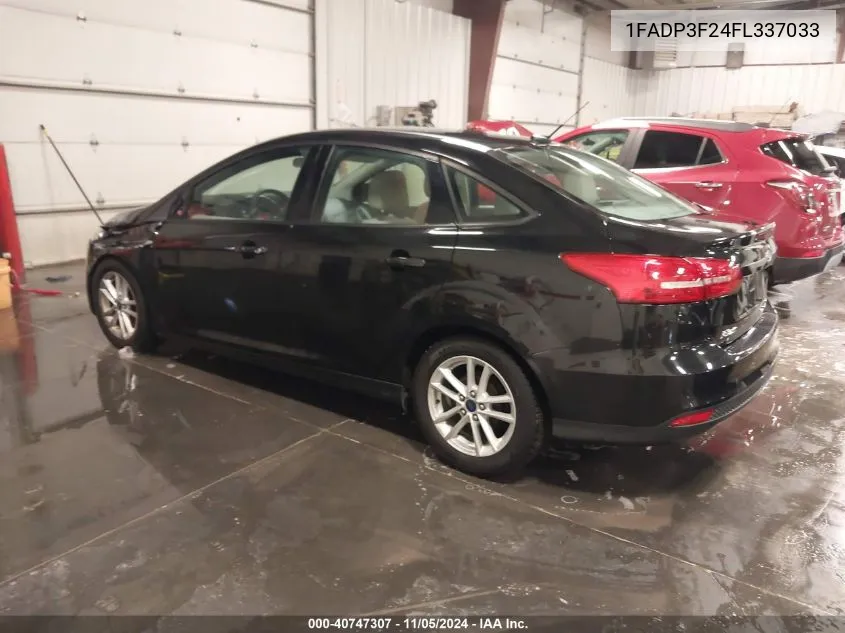 2015 Ford Focus Se VIN: 1FADP3F24FL337033 Lot: 40747307