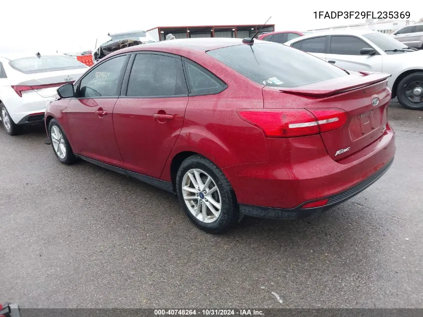 2015 Ford Focus Se VIN: 1FADP3F29FL235369 Lot: 40748264