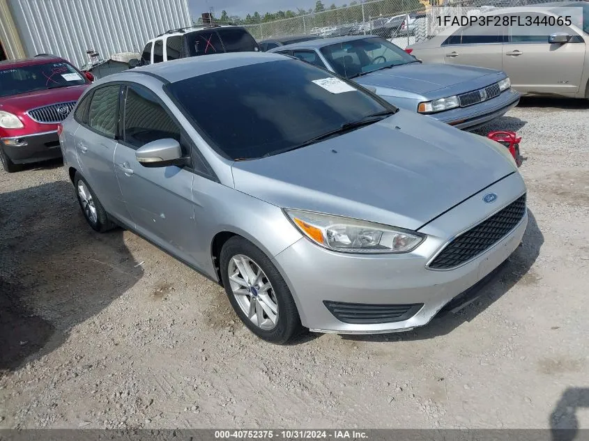 2015 Ford Focus Se VIN: 1FADP3F28FL344065 Lot: 40752375