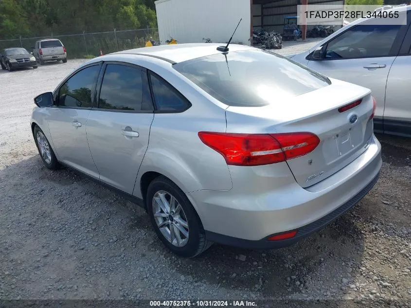 2015 Ford Focus Se VIN: 1FADP3F28FL344065 Lot: 40752375