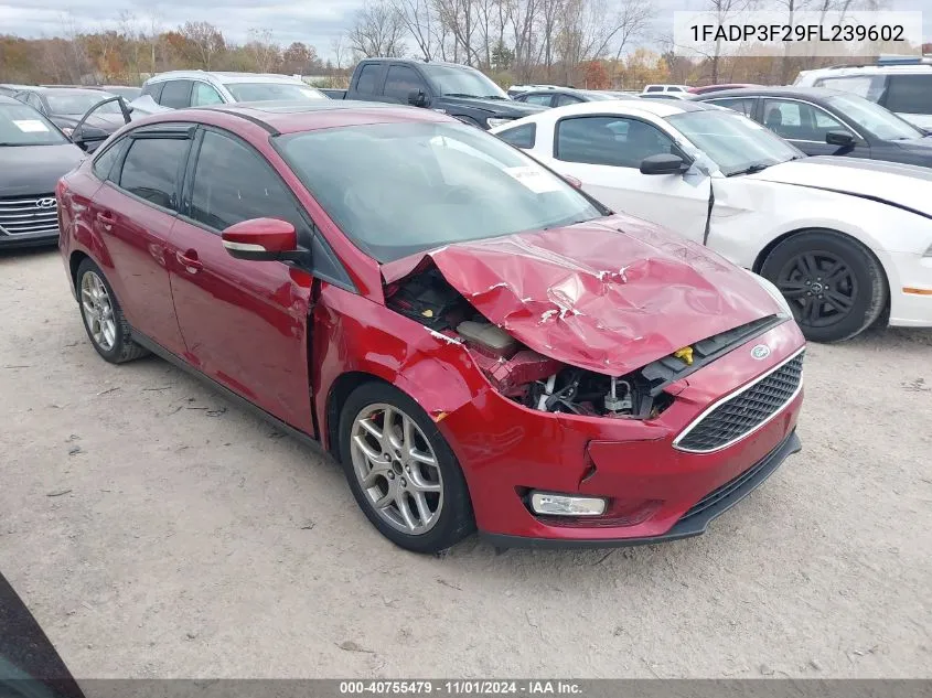 2015 Ford Focus Se VIN: 1FADP3F29FL239602 Lot: 40755479