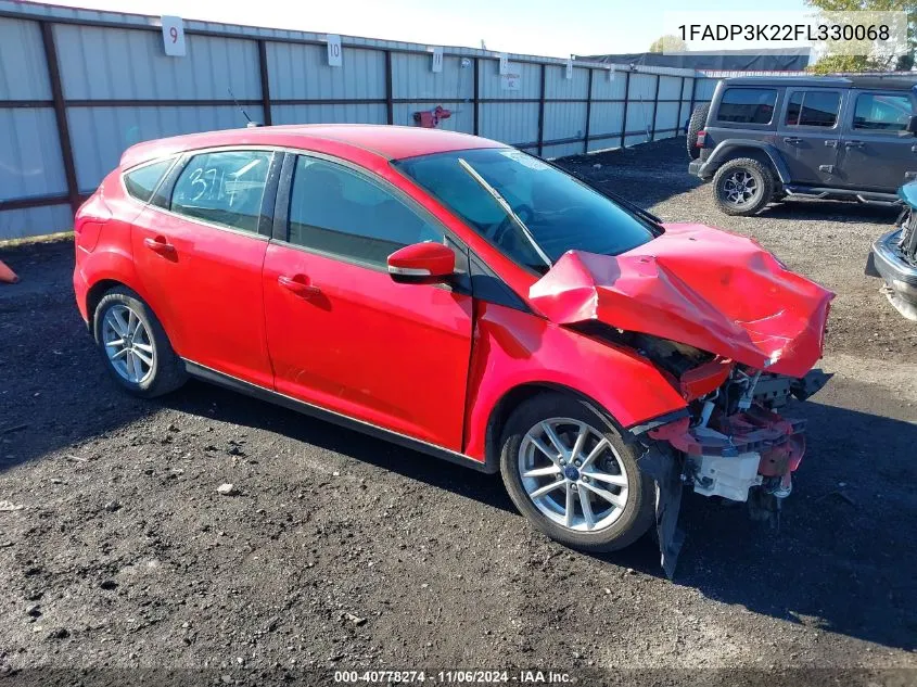 2015 Ford Focus Se VIN: 1FADP3K22FL330068 Lot: 40778274