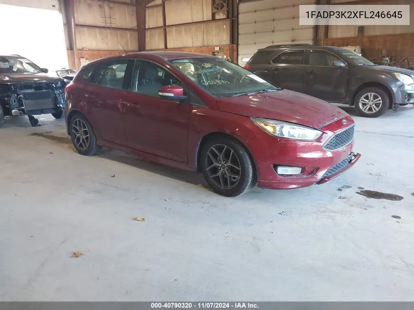 2015 Ford Focus Se VIN: 1FADP3K2XFL246645 Lot: 40790320