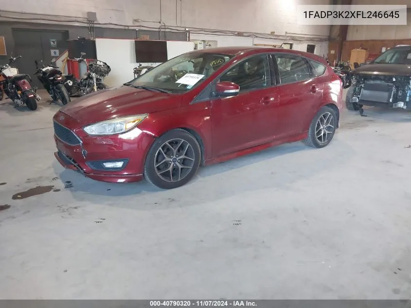 2015 Ford Focus Se VIN: 1FADP3K2XFL246645 Lot: 40790320